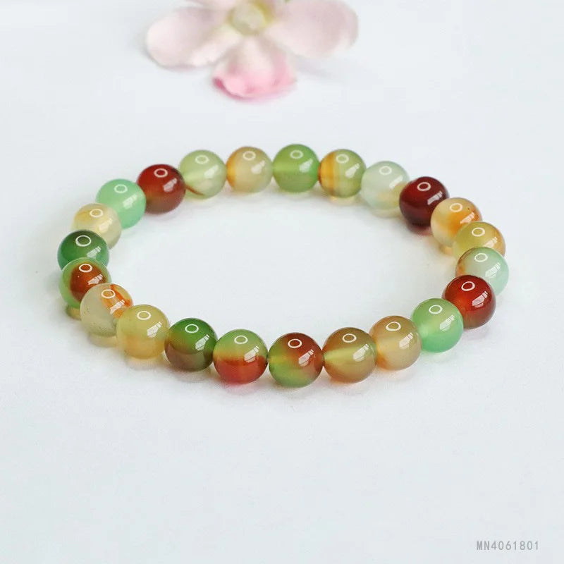 8mm colorful peacock agate bracelet