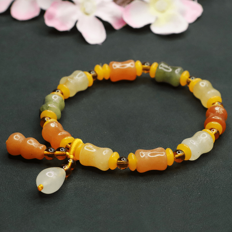 Gold color jade bracelet - Mystic Crystal Shop