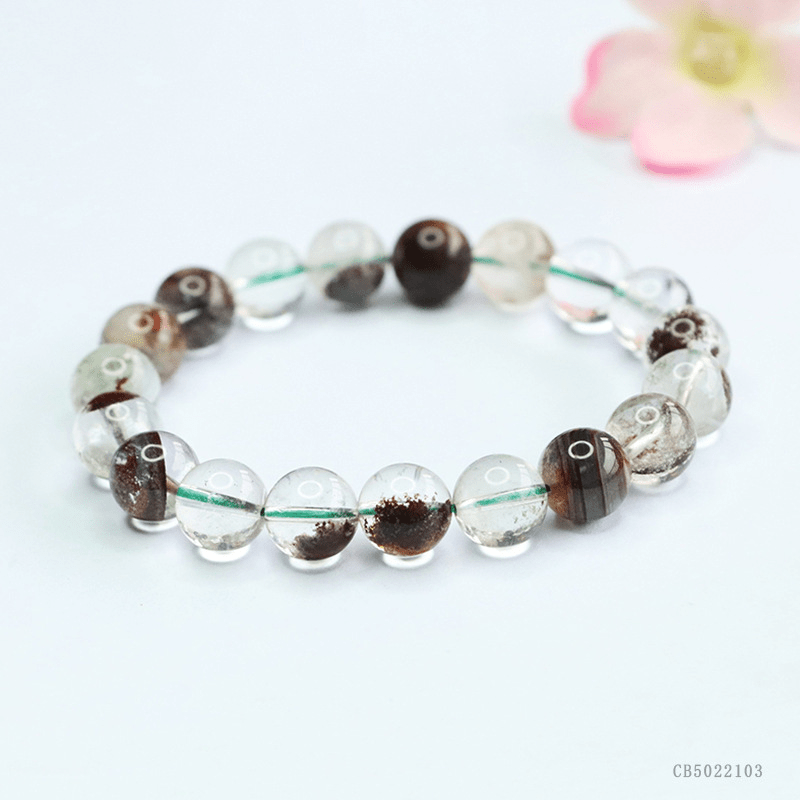Natural 10mm green ghost bracelet - Mystic Crystal Shop