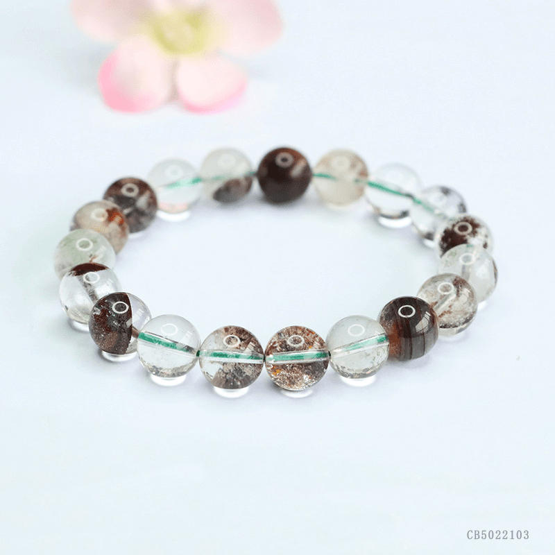 Natural 10mm green ghost bracelet - Mystic Crystal Shop