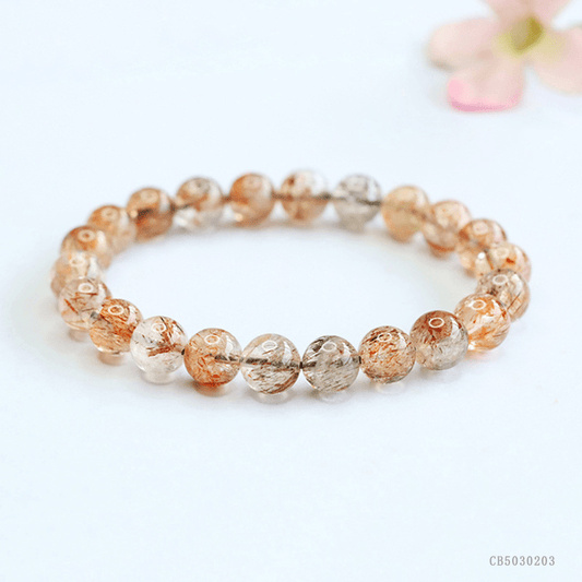 Natural Black Gold Crystal Bracelet with Rutilated Quartz - Mystic Crystal Shop