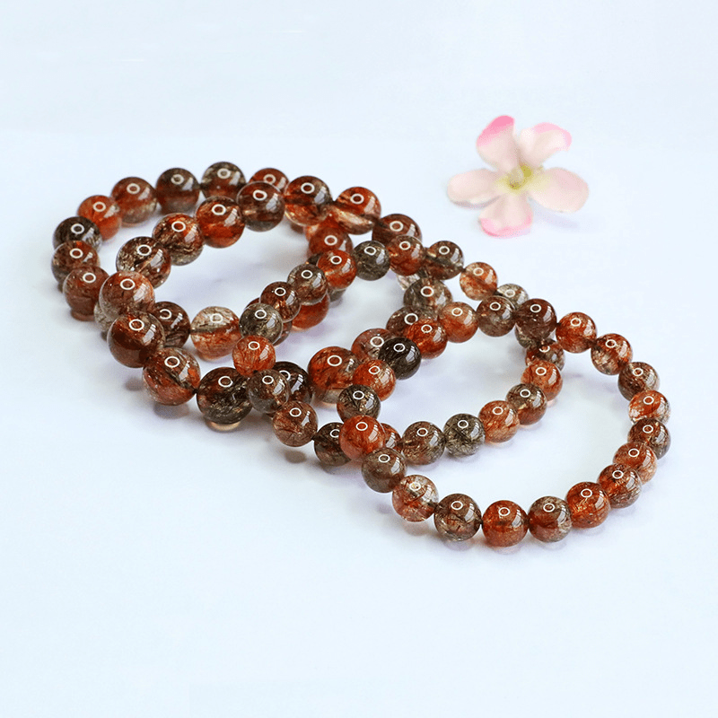 Natural Black Gold Crystal Bracelet with Rutilated Quartz - Mystic Crystal Shop