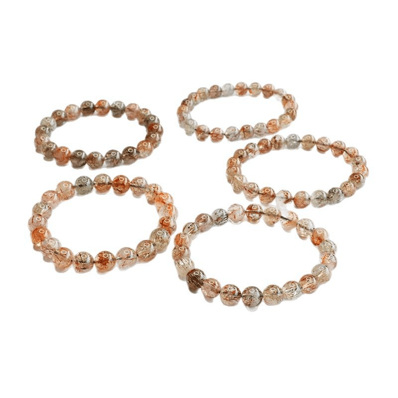 Natural Black Gold Crystal Bracelet with Rutilated Quartz - Mystic Crystal Shop