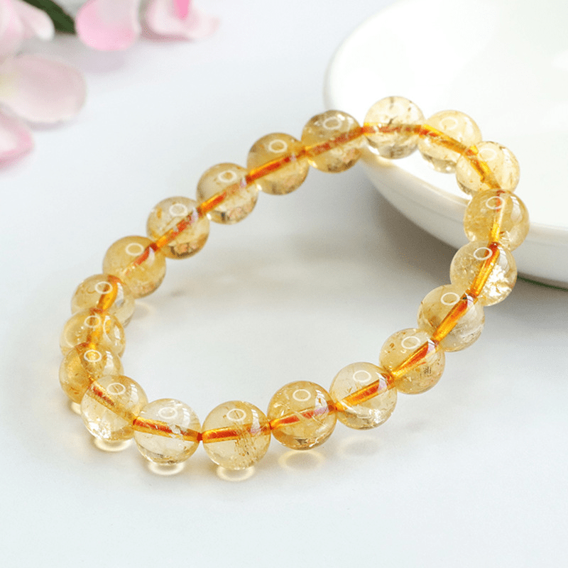 Natural Citrine Bracelet Brazilian Gemstone Bracelet - Mystic Crystal Shop