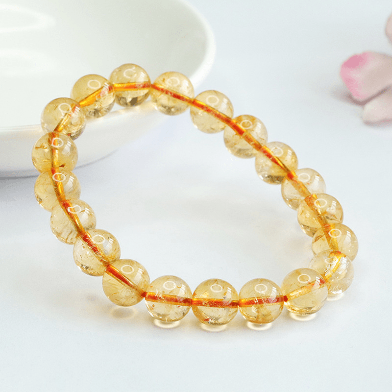 Natural Citrine Bracelet Brazilian Gemstone Bracelet - Mystic Crystal Shop