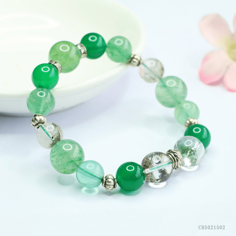 Natural crystal agate ghost stone bracelet - Mystic Crystal Shop