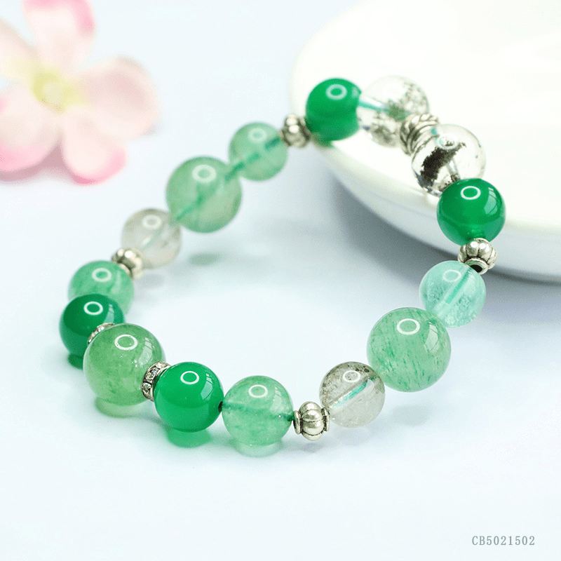 Natural crystal agate ghost stone bracelet - Mystic Crystal Shop