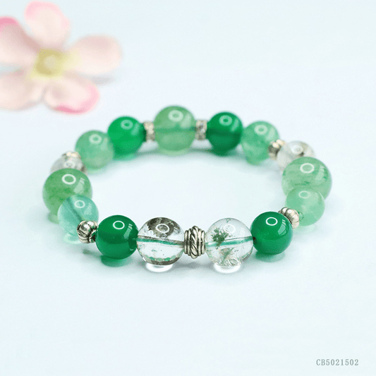 Natural crystal agate ghost stone bracelet - Mystic Crystal Shop