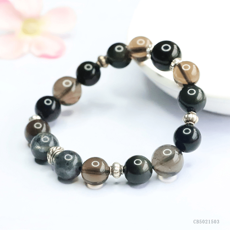 Natural Crystal Five Elements Bracelet Obsidian Multi - Gemstone Bracelet - Mystic Crystal Shop