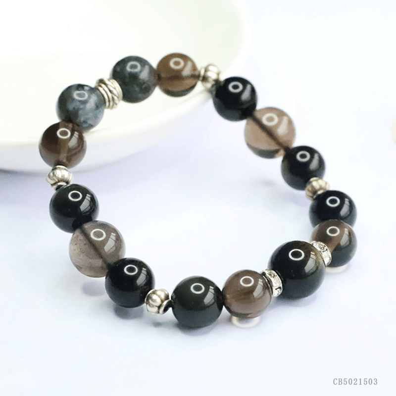 Natural Crystal Five Elements Bracelet Obsidian Multi - Gemstone Bracelet - Mystic Crystal Shop