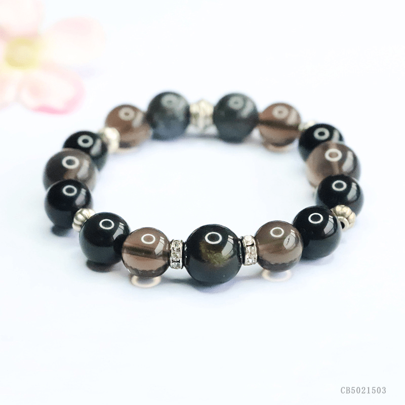 Natural Crystal Five Elements Bracelet Obsidian Multi - Gemstone Bracelet - Mystic Crystal Shop