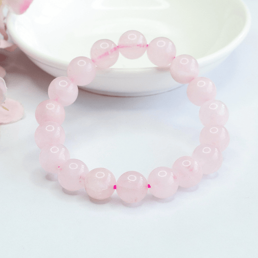 Natural rose quartz bracelet - Mystic Crystal Shop