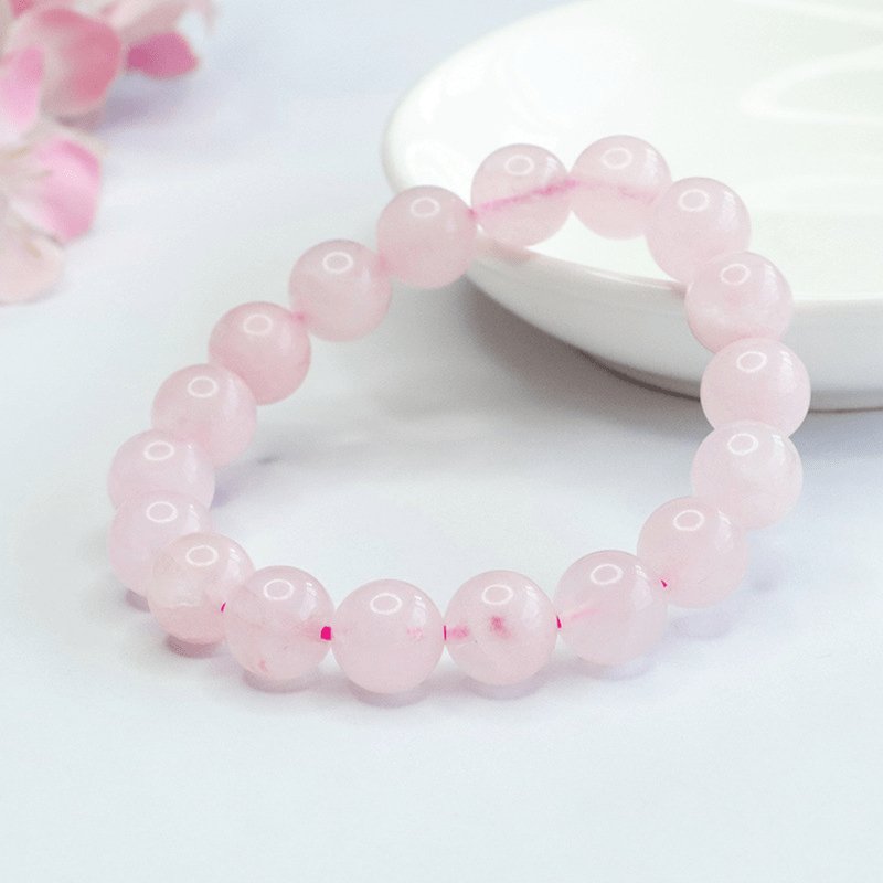 Natural rose quartz bracelet - Mystic Crystal Shop
