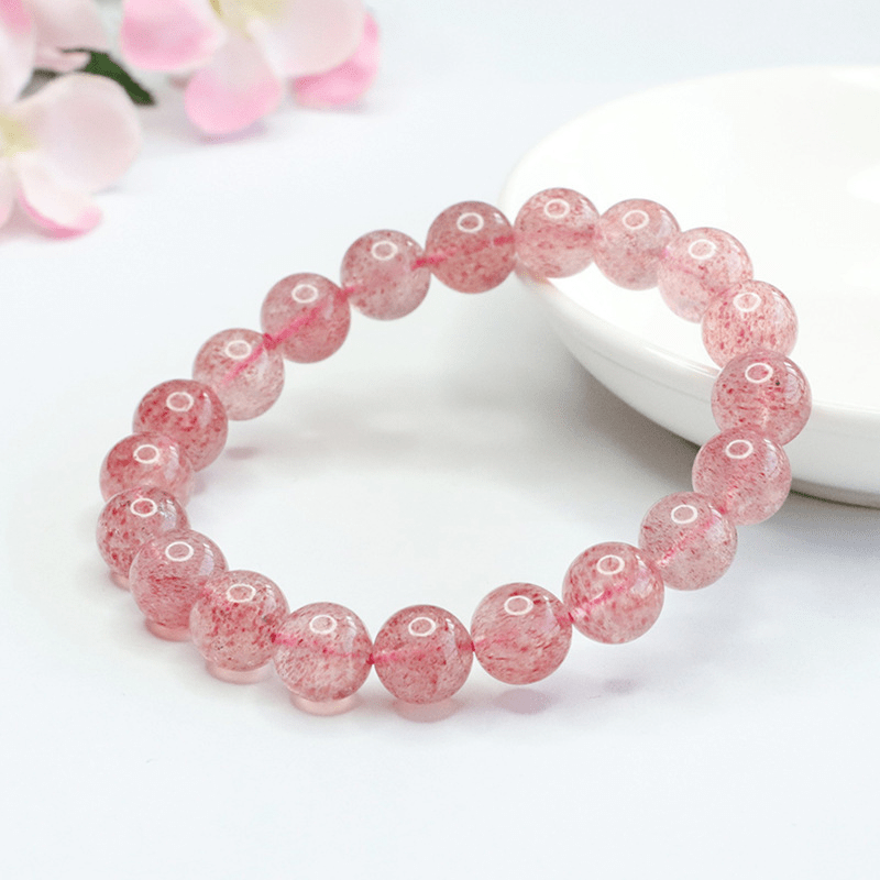 Strawberry Wafer Bead Bracelet - Mystic Crystal Shop
