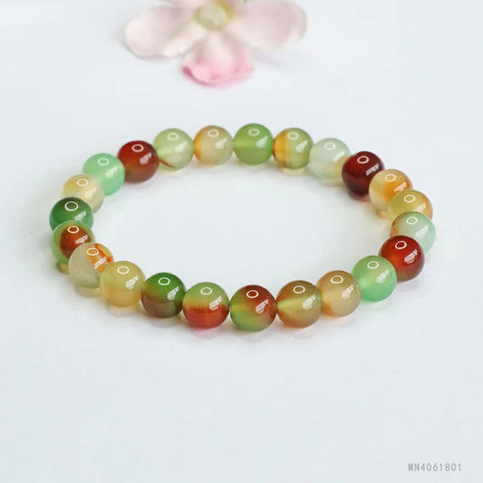 8mm colorful peacock agate bracelet