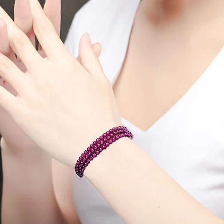 Purple garnet multi-circle bracelet burgundy crystal bracelet