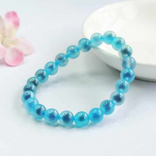 blue agate bead bracelet