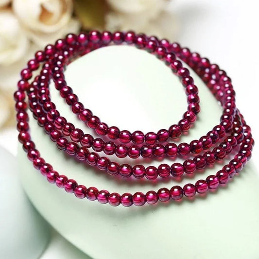Purple garnet multi-circle bracelet burgundy crystal bracelet