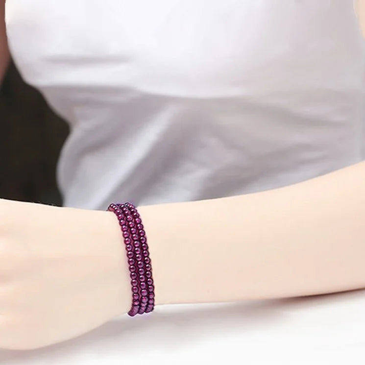 Purple garnet multi-circle bracelet burgundy crystal bracelet