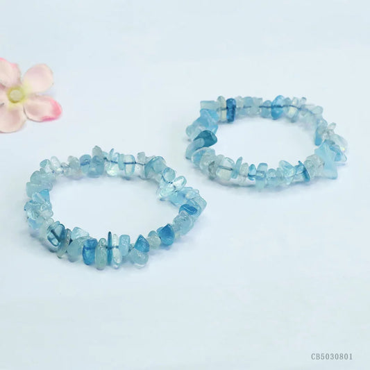 Natural aquamarine irregular crystal bracelet