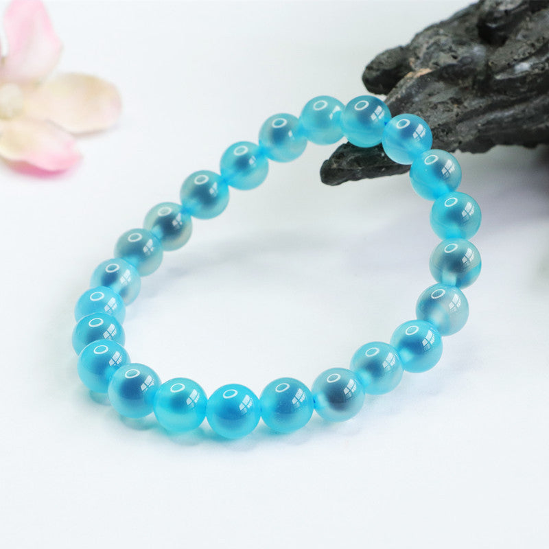 blue agate bead bracelet