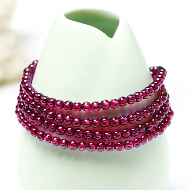 Purple garnet multi-circle bracelet burgundy crystal bracelet