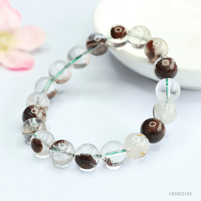 Natural 10mm green ghost bracelet - Mystic Crystal Shop