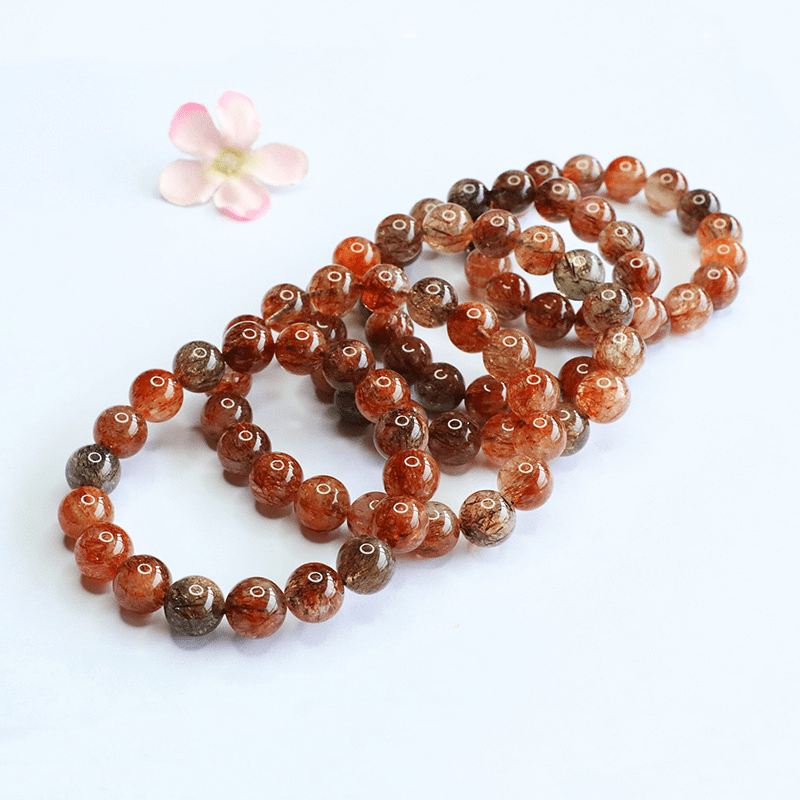 Natural Black Gold Crystal Bracelet with Rutilated Quartz - Mystic Crystal Shop
